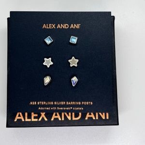 🌺Sterling Silver Alex And Ani Blue Sapphire Earrings.